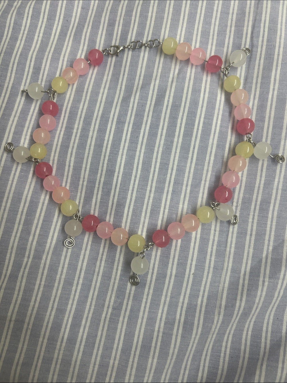 Multicolor Pastel Bead Charm Necklace - Women Jewelry